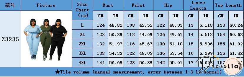 Spring Plus Size Women's Solid Short Sleeve V-Neck Jumpsuit