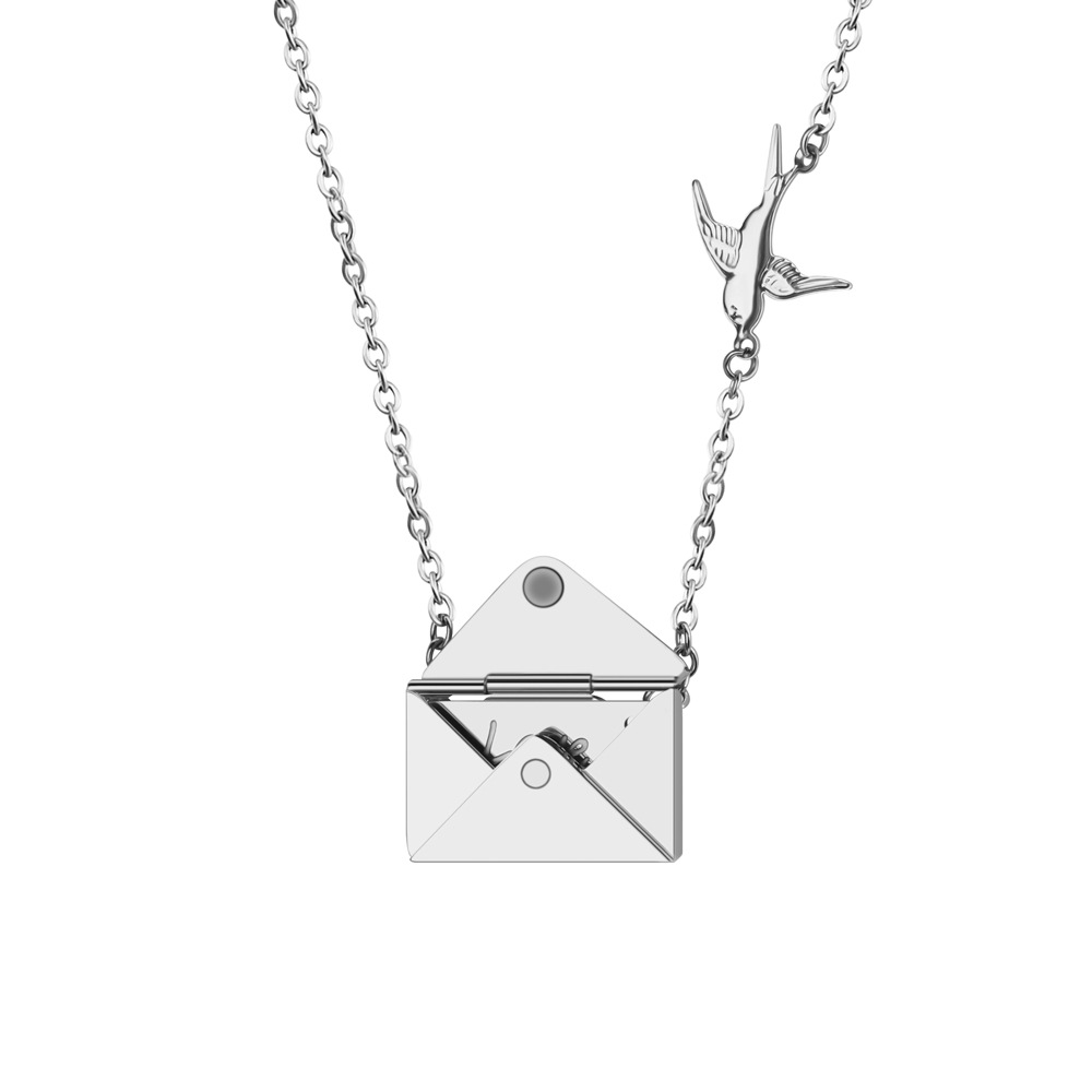 Loveyoufancy Loveyoufancy Personalized Bird Chain Envelope Necklace