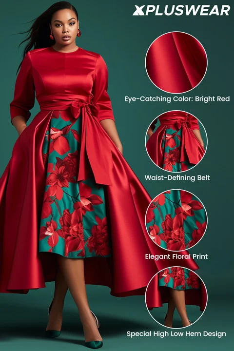 Elegant Print Buckle Flounce Turndown Collar A Line Dresses(5 Colors) Elegant Print Buckle Flounce Turndown Collar A Line Dresses(5 Colors)