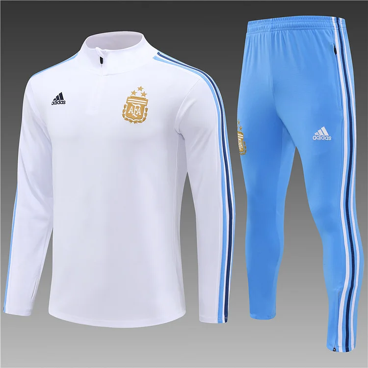 2023-24 Argentina white half-zip training jersey