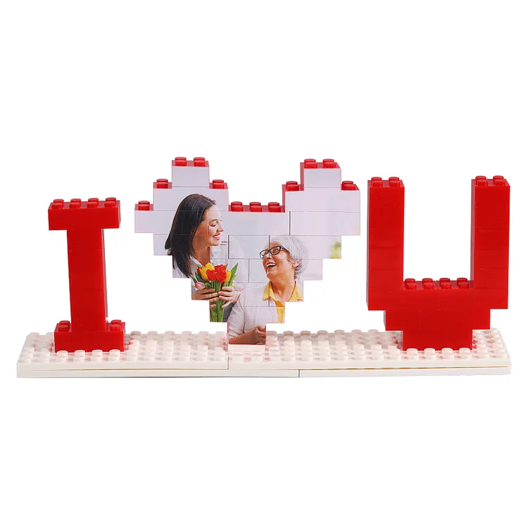 Kettenmachen Personalisiertes Foto "I LOVE YOU" Plastik Puzzle Baukasten