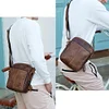 BAIGIO Leather Bag for Men Cross Body Bag Vintage Small Ipad Messenger Bag Side Satchel for Men Business Bag Casual Hangbag Sling Bag for Work Travel Daily, Brown