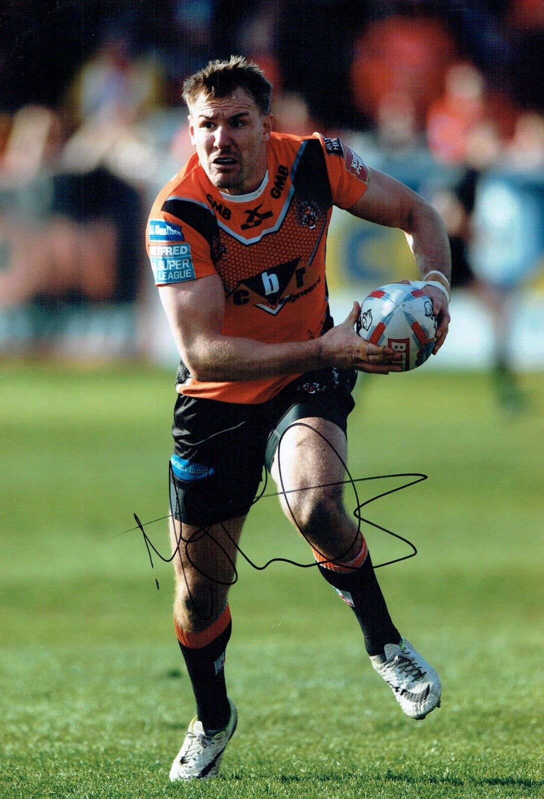 Michael SHENTON Castleford Tigers Rugby Signed Autograph 12x8 Photo Poster painting AFTAL COA