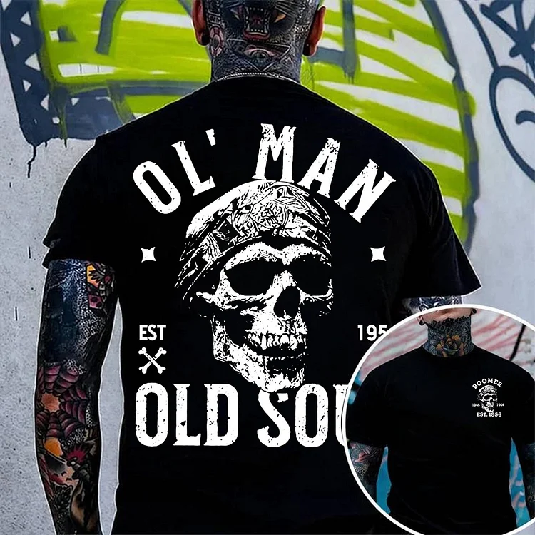 OL' MAN OLD SOUL Custom Year Baby Boomer Generation T Shirt, Boomer Custom Year Of Birth T shirt, Cotton T Shirt