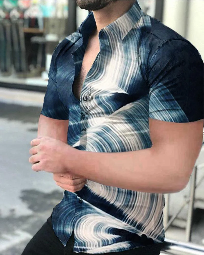 Men's Casual Printed Short-Sleeved Shirt41