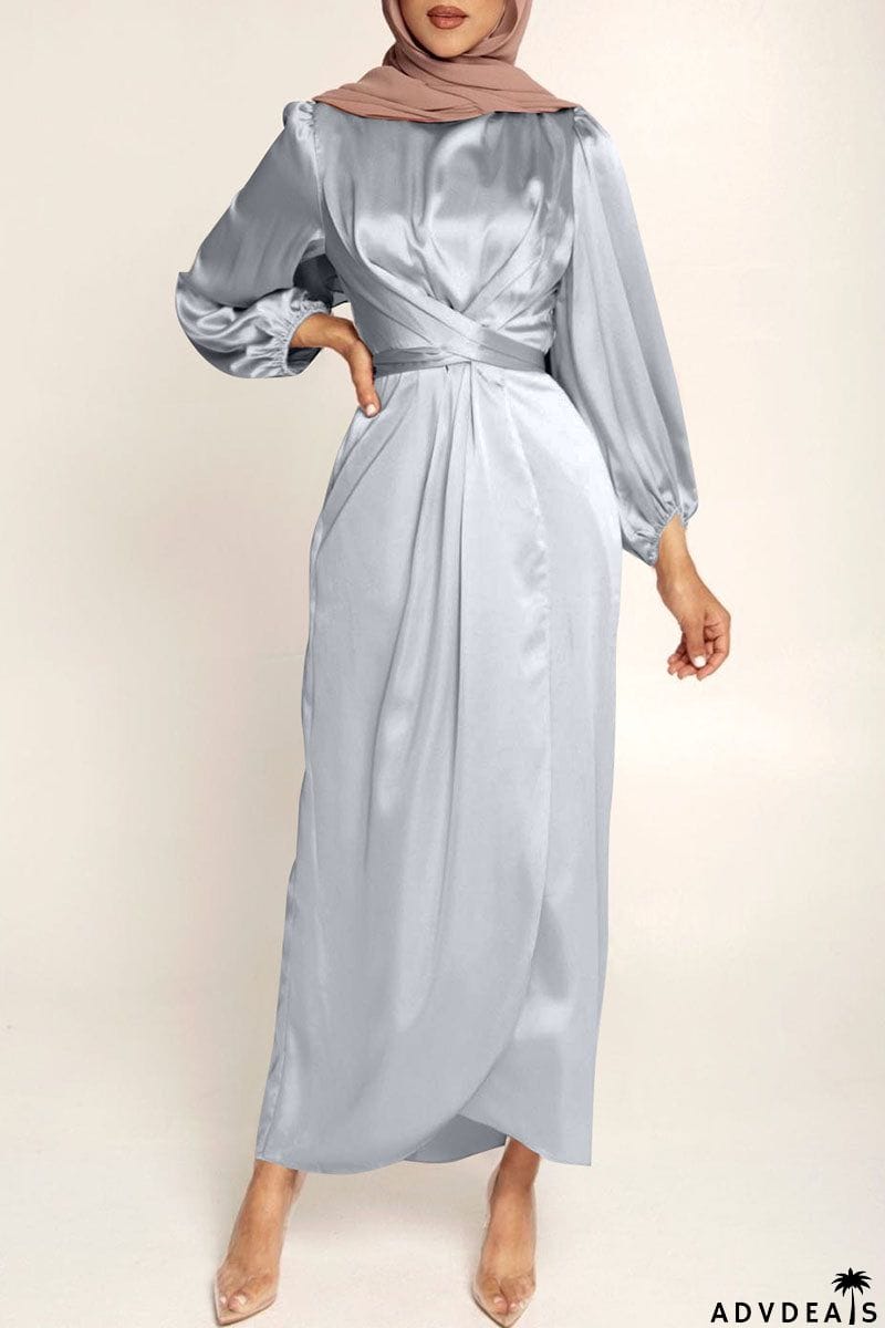 Fashion Celebrities Solid Patchwork O Neck A Line Dresses