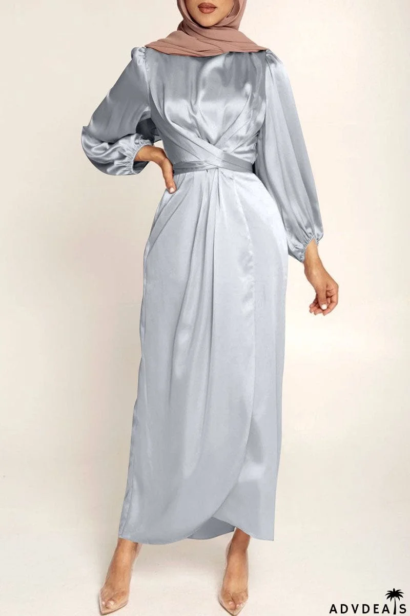 Fashion Celebrities Solid Patchwork O Neck A Line Dresses