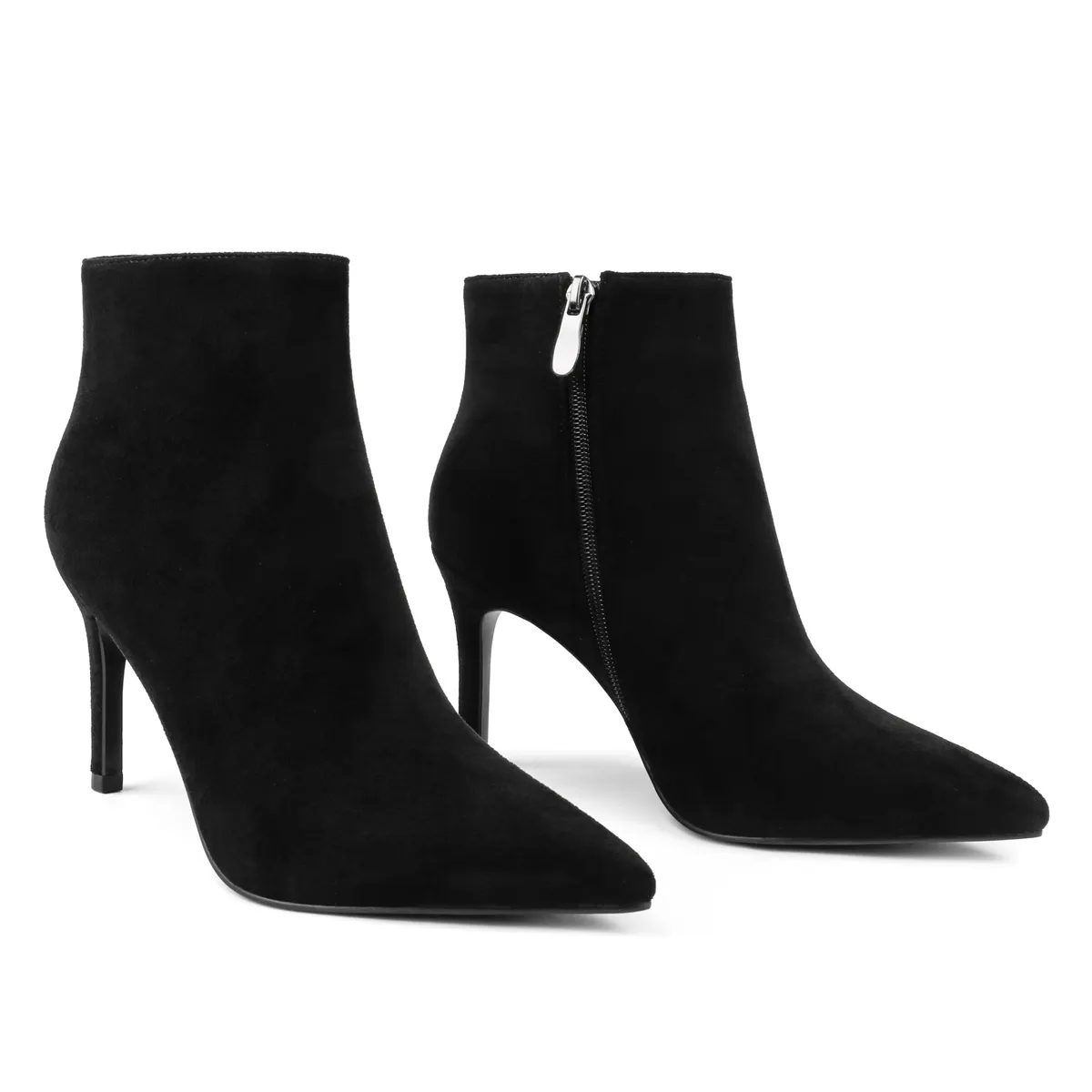 90mm Women's Ankle Boots Closed Pointed Toe Red Bottom Stilettos Booties-vocosishoes