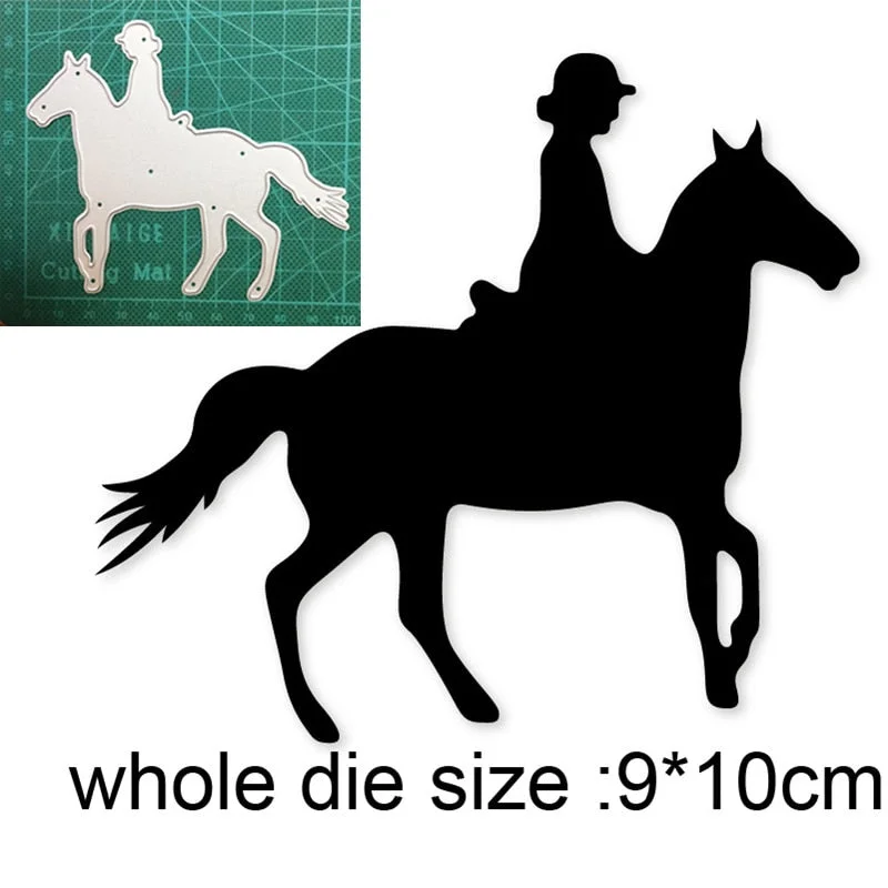 Crafts Metal Cutting Dies Cut Die Mold man Woman Riding Horse Decoration Scrapbooking Dies Knife Mould Blade Punch Stencils Dies