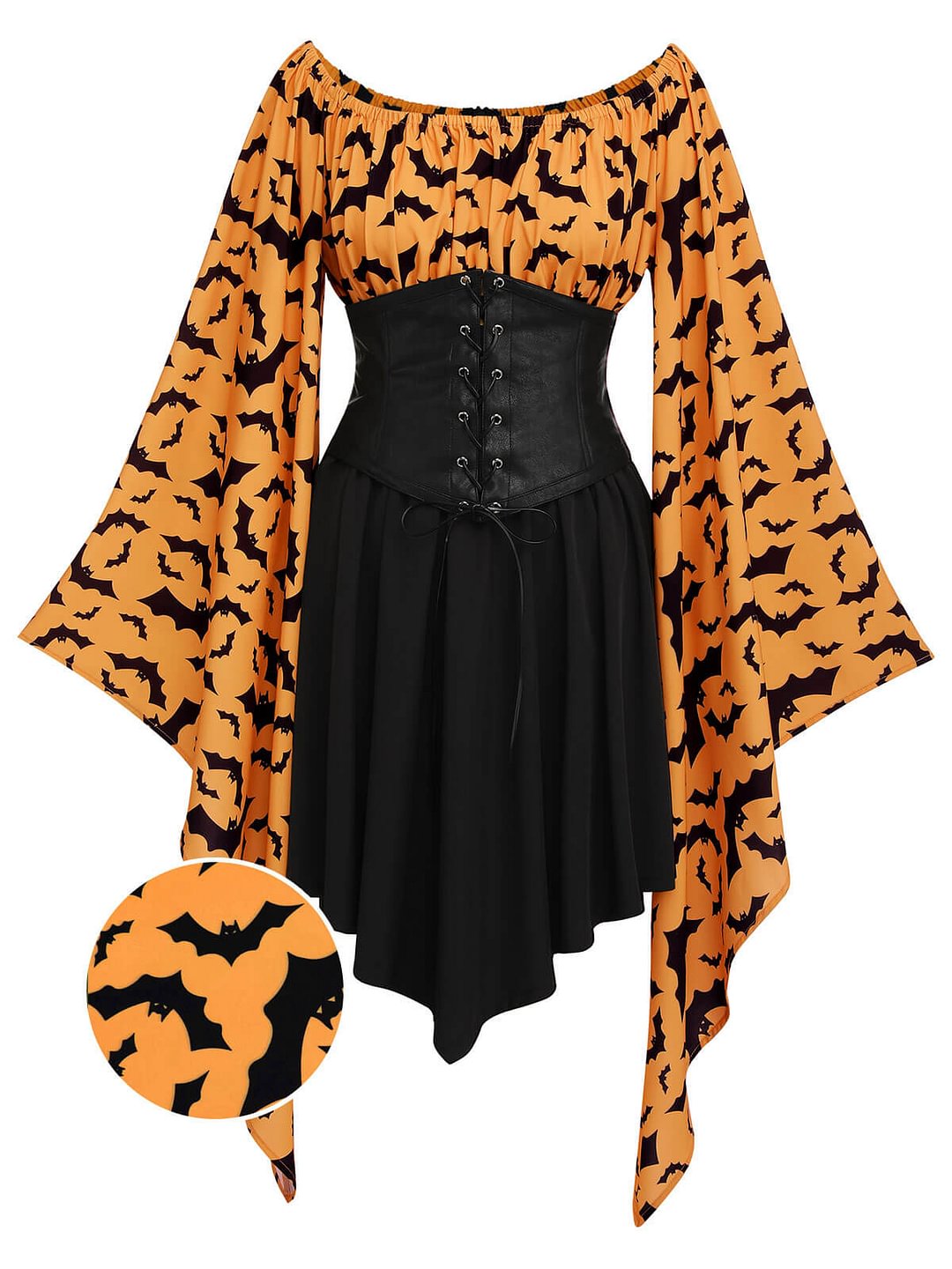 [Pre-Sale] Halloween Gothic Bat Empire Waist Dress