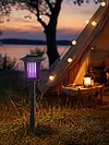 Solar-powered Solar Dual-Mode Garden Zapper IPX4 Waterproof Outdoor Garden Insect Killer Lamp Mosquito Repellent Zappers for Moths Gnats Flies Small Flying Insect Gnat
