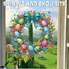 Easter 2D Flat DIY Hanging Diamond Art Ornament Home Window Pendant (Egg Wreath)