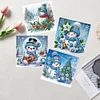6pcs Diamond Painting Xmas Snowman Greeting Cards Congratulations Cards & Gifts