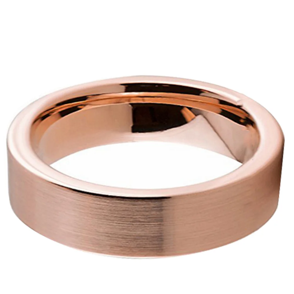6MM Rose Gold Plated Couples Tungsten Ring Wedding Band