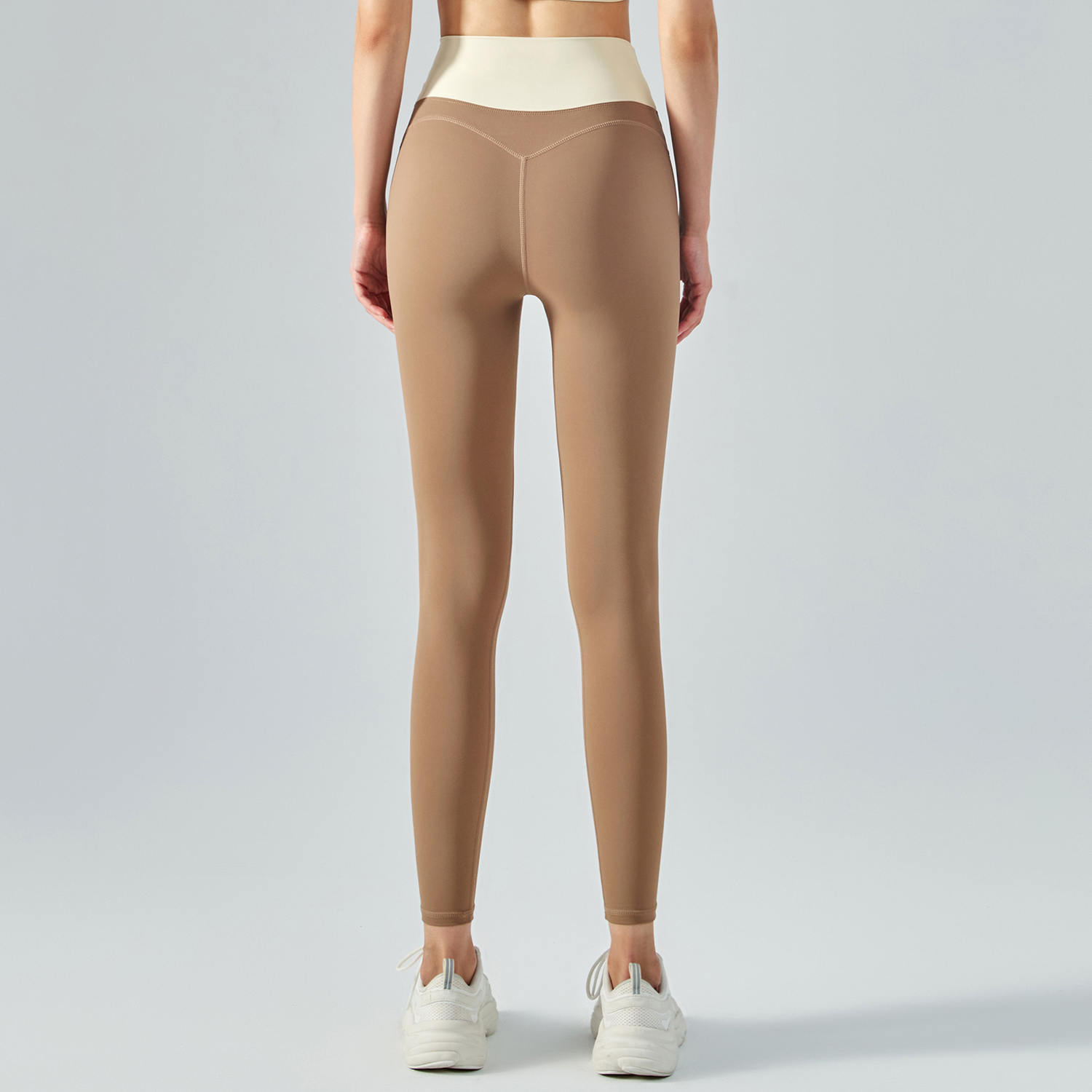 Shop Cocoa widened high waist butt lifting slim fitting naked feeling high rise squat proof gym yoga leggings with tummy control online on Hergymclothing