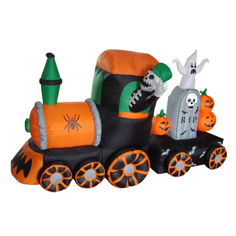 Inflatable Skeleton on Train Decoration