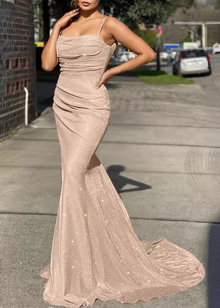 Style Slim Fit Backless Spaghetti Strap Long Dress Sleeveless