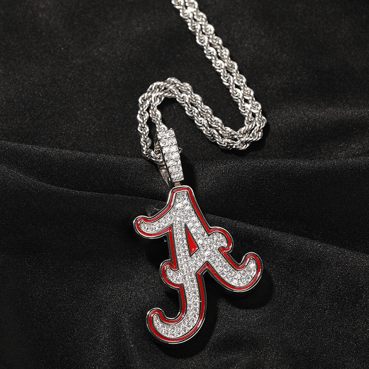 Enamel Letter A Charms Initial Letter Pendant