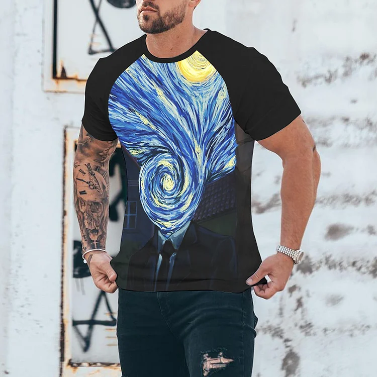 BrosWear Vincent Van Gogh Thinking About The Stars T-Shirt