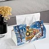 (25cm)Winter Steam Train DIY Diamond Painting PU Tissue Holder Box
