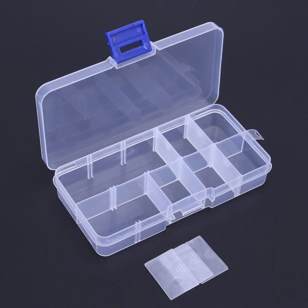 10 Grids Compartments Plastic Transparent Organizer Diamond Storage Box
