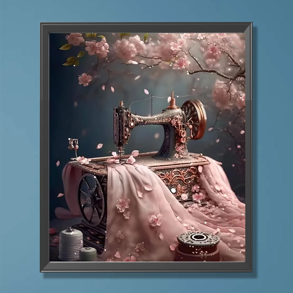 Diamond Painting - Full Round Drill - Cherry Blossom Sewing(Canvas|30*35cm)