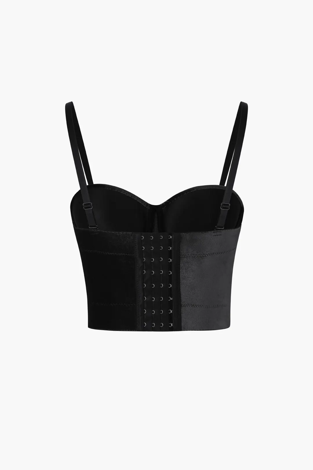 Brownm Color Vintage Velvet Bustier Cami Top