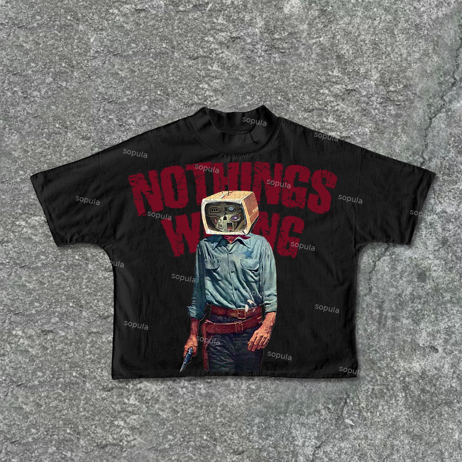 Sopula Vintage Nothing Wrong Graphic Print Cropped T-Shirts - SOPULA