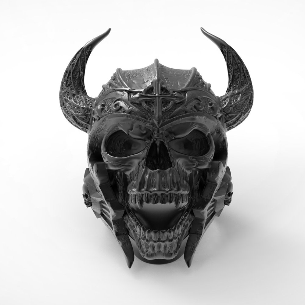 Men's personality horns bull skull ring in  mildstyles