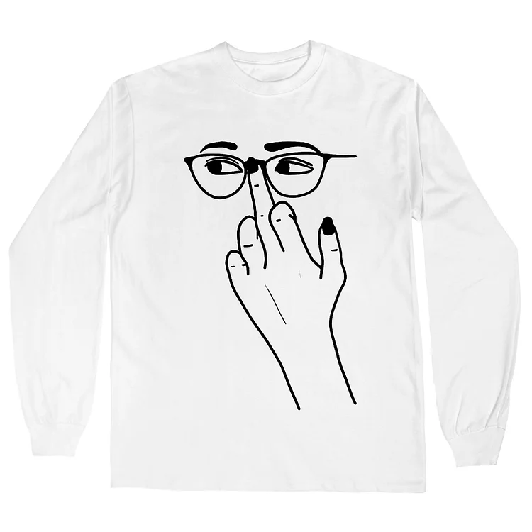 Teecade Teecade Glasses Finger Classic Long Sleeves T-shirt