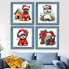 12pcs Christmas Puppy-11CT Stamped Cross Stitch Set 12.5*12.5cm/4.92*4.92in tapestrymarket