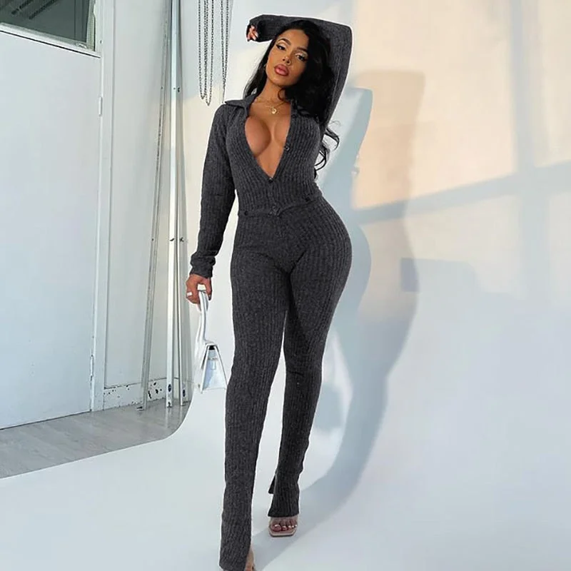 Hugcitar Knitting Long Sleeves  Loose Crop Top Leggings 2 Pieces Detachable Set 2021 Fall Winter Women Fashion Casual Streetwear