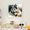 Cat Horse-Partial 11CT Stamped Cross Stitch Bead Embroidery 36*36cm/14.17*14.17in tapestrymarket