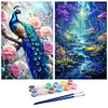 (US Local)2pack Paint By Numbers Kit On Canvas DIY Oil Art Animal Picture Wall Decor40x60cm