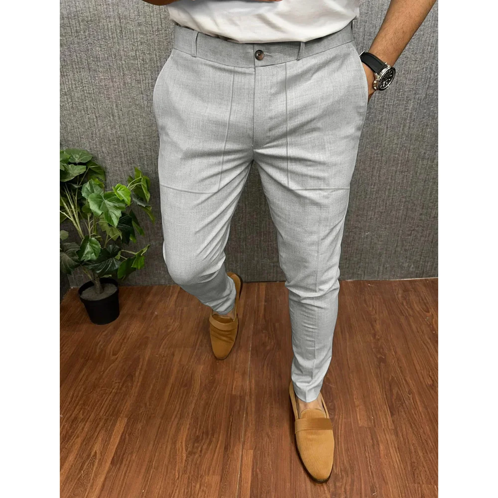 Men's Big Pocket Casual Business Stretch Chino Pants