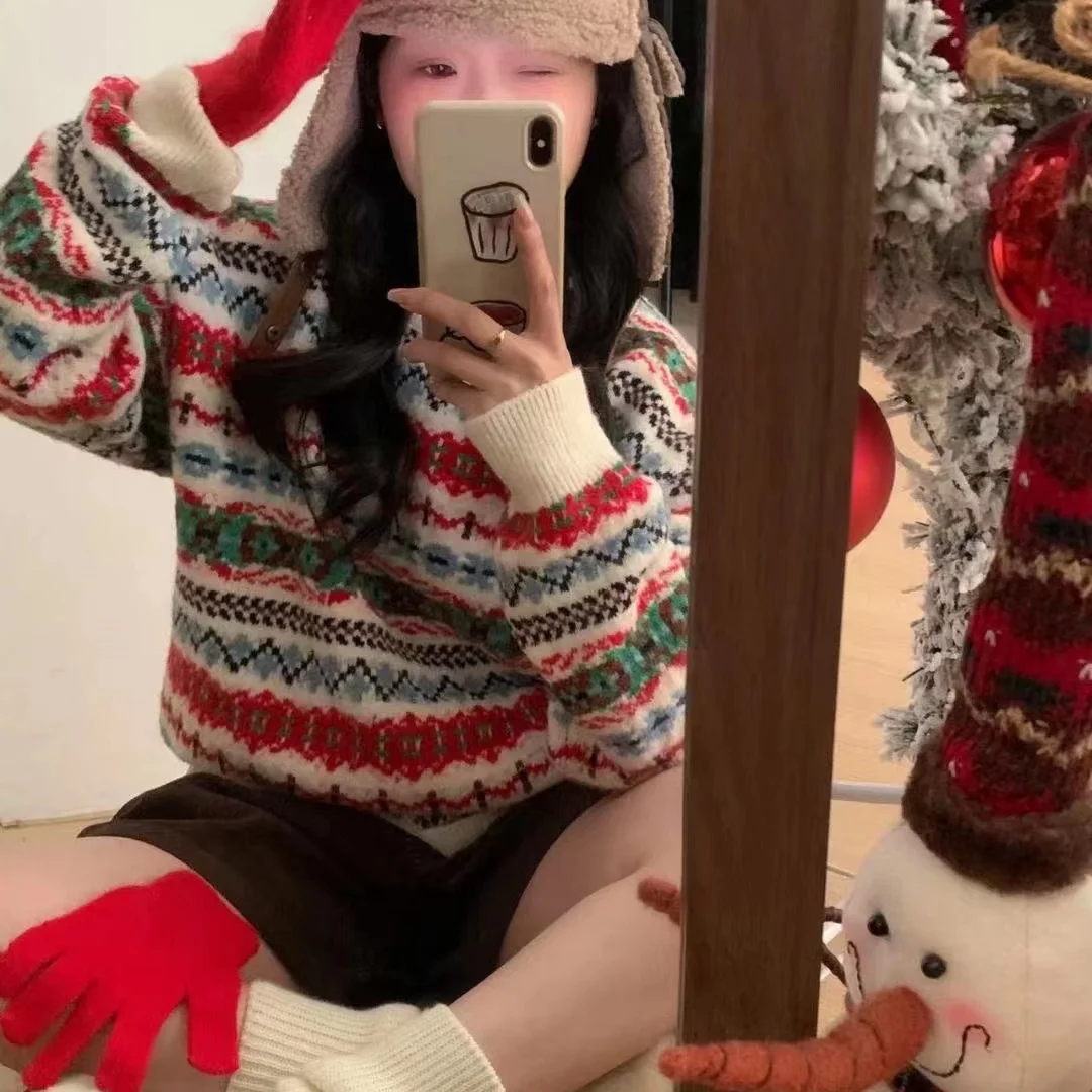 Chicfifth Sweater Women Winter Long Sleeve High Quality Autumn Vintage Top Knitted Cardigan