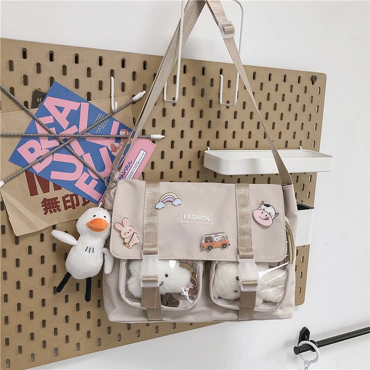 Purple Transparent Windows Shoulder Bag