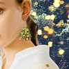 6 Pairs Double Sided Christmas Tree Diamond Painting Earrings for Women Girls