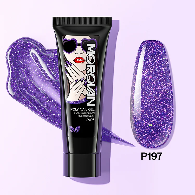 Lavandula Purple Glitter Poly Nail Gel 30ml