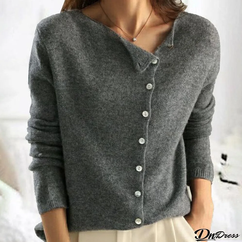Simple Plain Long Sleeve Sweater