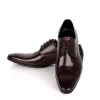 Mens Brown Cap Toe Leather Dress Shoes For Business