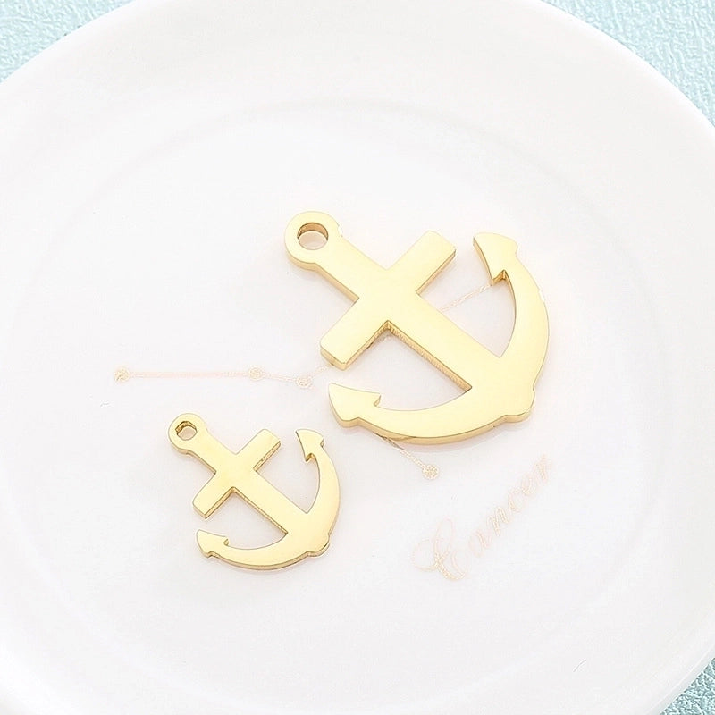 1 Piece Stainless Steel 18K Gold Plated Anchor