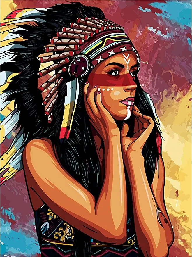 Diamond Painting - Full Round/Square Drill - Indians(30*40 - 50*60cm)