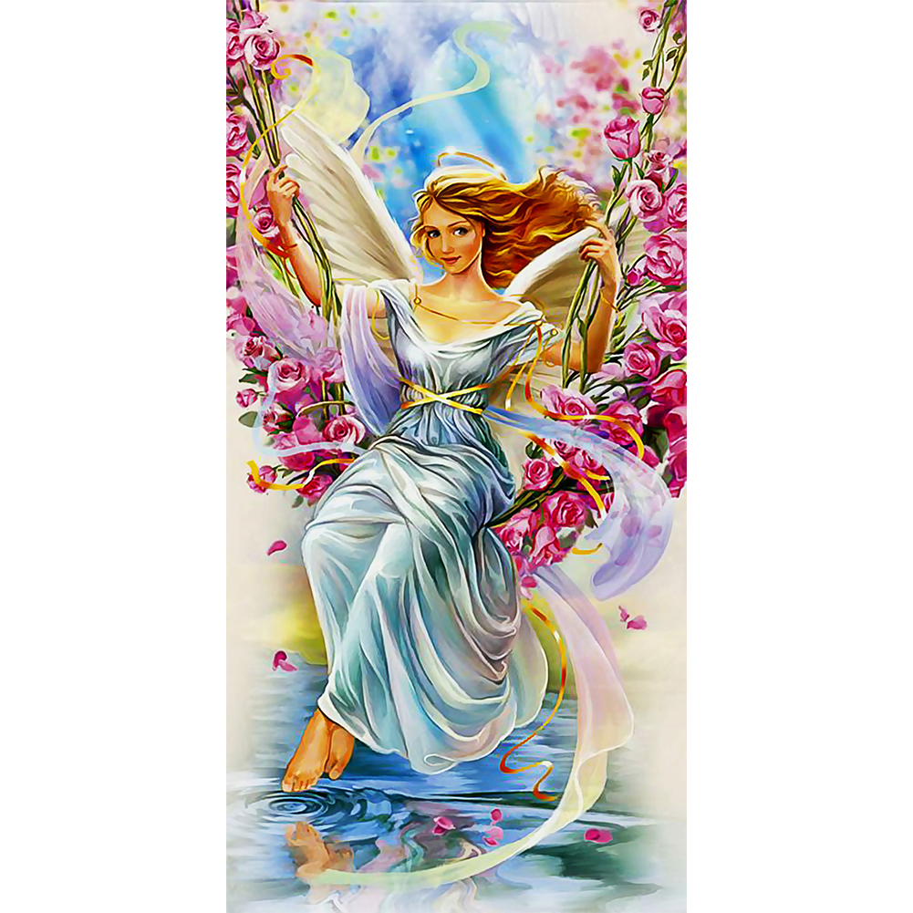 

45*85CM - Round Drill Diamond Painting - Angel, 501 Original