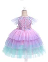 Kid Baby Girl Sequins Tulle Rainbow Sweet Princess Frocks Dress