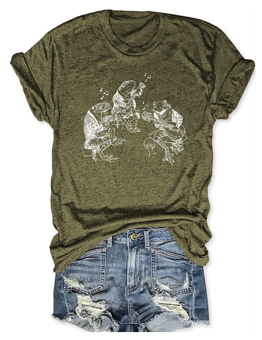 Frog Musicians 90s Retro T-shirt