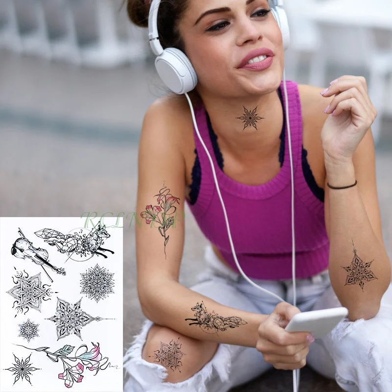 Waterproof Temporary Tattoo Sticker Tribal totem band Fake Tatto Personality Flash Tatoo Waist Arm Foot Tato for Girl Women Men