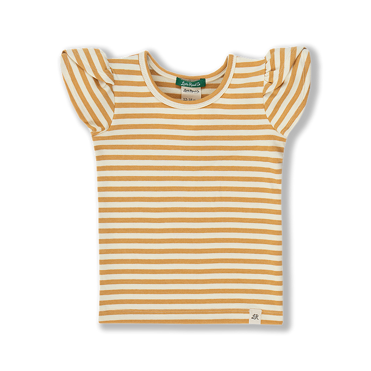 Marigold Classic Stripe Petal Sleeve Top