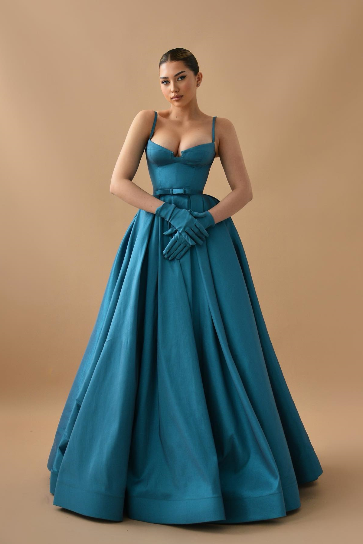 Gorgeous Ink Blue Spaghetti-Straps Sleeveless A-Line Prom Dress On Sale - lulusllly