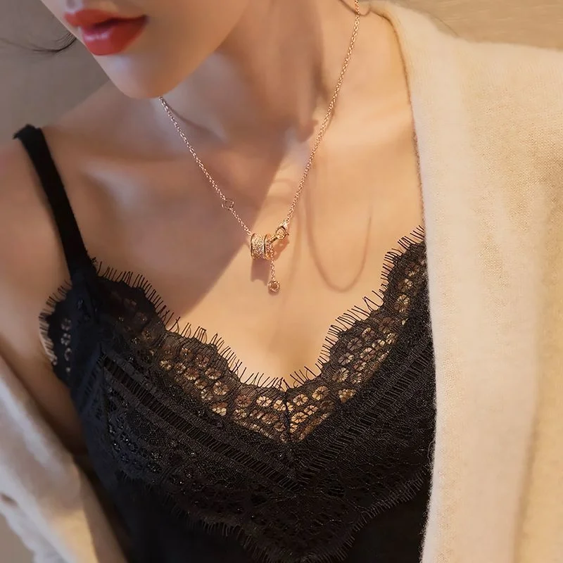 Uveng Uveng Sling Vest Women In Autumn With Velvet Thick Lace Knitted Bottom Shirt Sleeveless Top In Trend